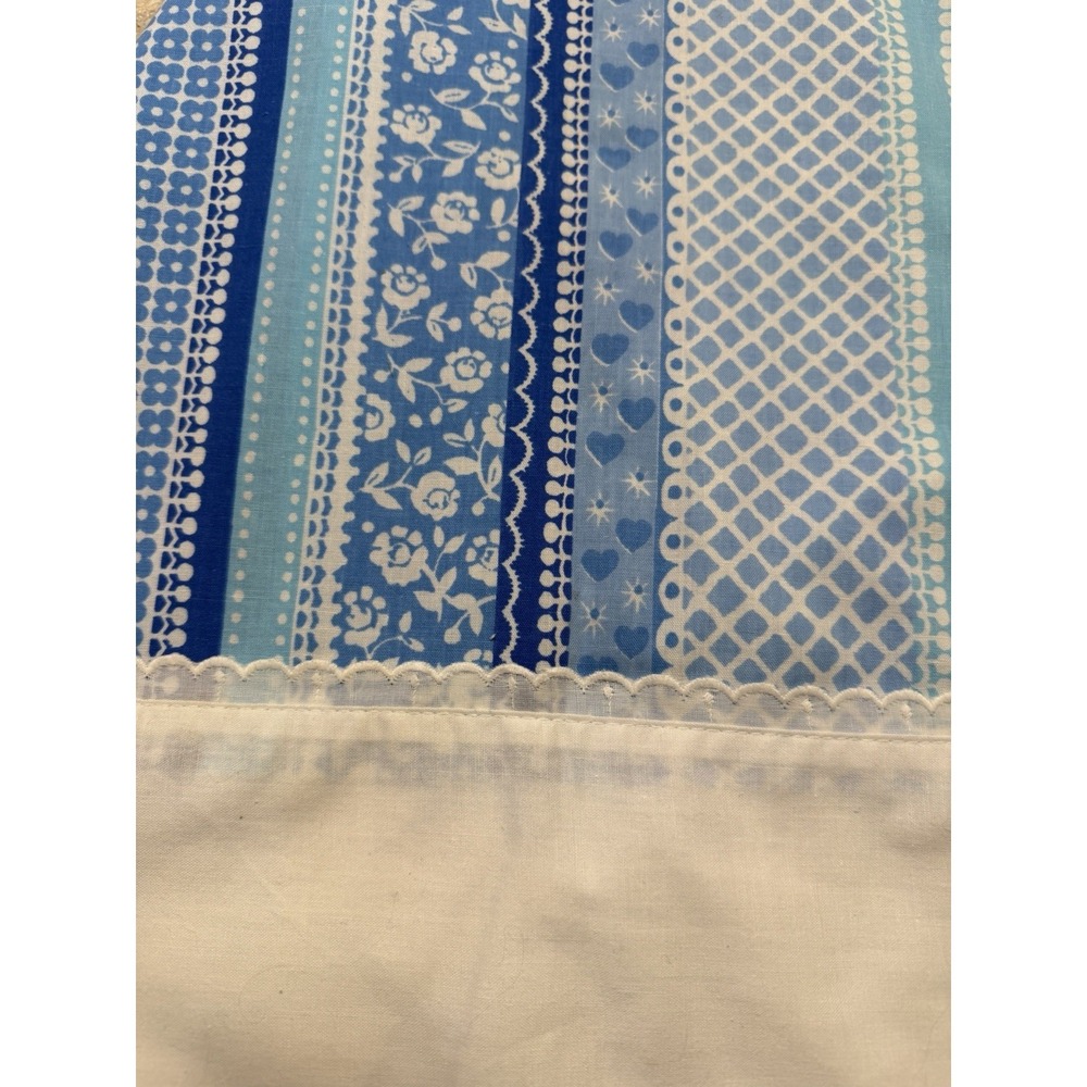 Vintage St Marys Joe Namath Double Flat Sheet Blue Floral Playmaker USA Hearts